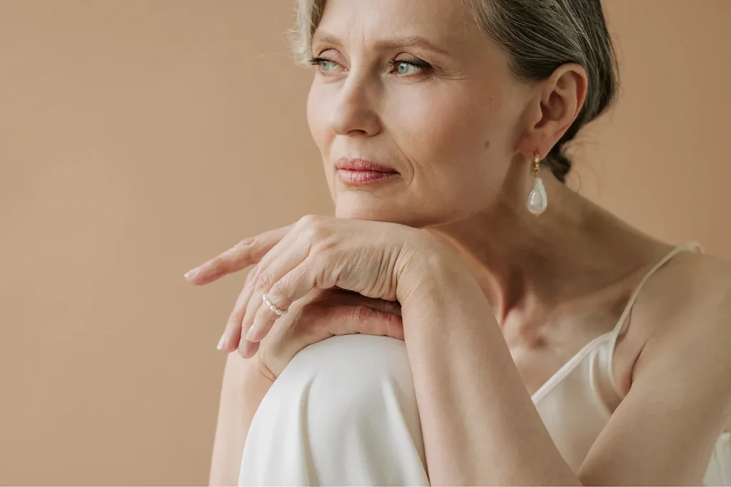 Image of an older woman for an article on filler for people over 40